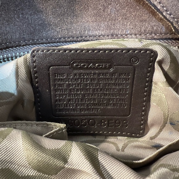 COACH Brown Leather Suede Hampton Tote Bag - Picture 8 of 12